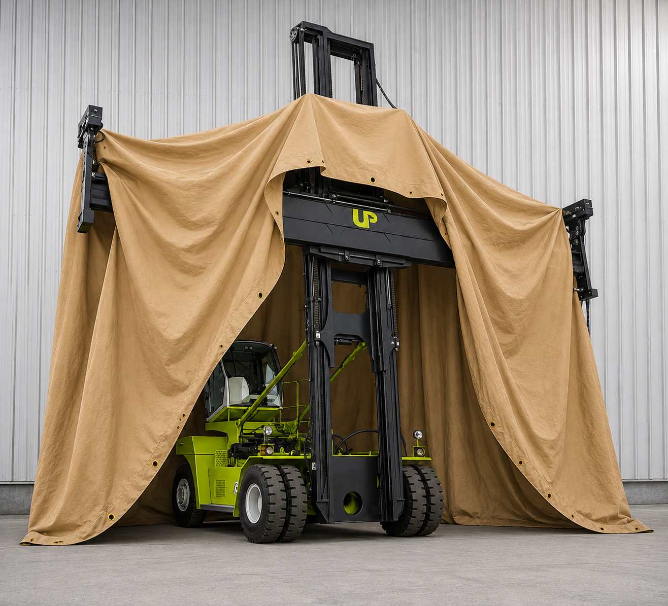 Custom Heavy-Duty Empty Container Handler Cover | Custom-Fit Port Equipment Shield